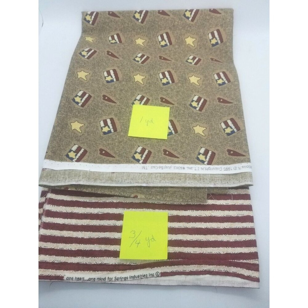 Fabric Traditions Fabric Quilting Crafting Flags Stars Stripes 1.75 Yards